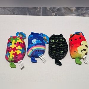 Lot of 4 Cats VS Pickles 4" Plush Stuffed Animals